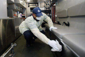 William Powderly, MD, reminds the community that the COVID-19 pandemic is still in the first wave of the pandemic and Americans need to continue to take steps to control the spread.
