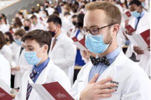 Steven Lawrence, MD, infectious disease specialist explains how proper masking, help to protect the WU community.