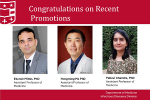 Three faculty recently promoted to assistant professors