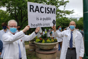 White Coats for Black Lives – ID Division faculty, fellows and staff demonstrate with hundreds of medical professionals for Black Lives Matter outside medical center complex