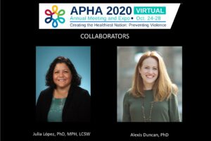 Julia López, PhD, MPH gives oral presentation at the APHA 2020 Annual Meeting and Expo