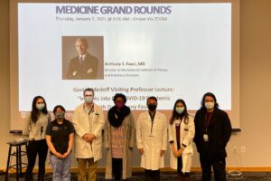 Gerald Medoff Visiting Professor grand rounds lecture series features Dr. Fauci providing an update on COVID-19 to School of Medicine faculty, staff, students